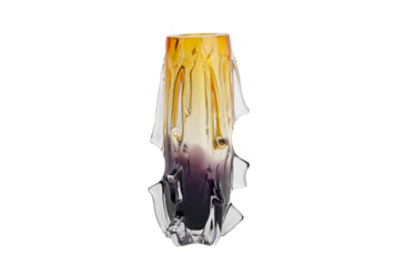 Vaso Ravello Vidro Murano – Tamanhos P e M (Âmbar com Roxo ou Cinza Quartzo)