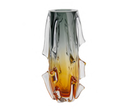 Vaso Ravello Vidro Murano – Tamanhos P e M (Âmbar com Roxo ou Cinza Quartzo)