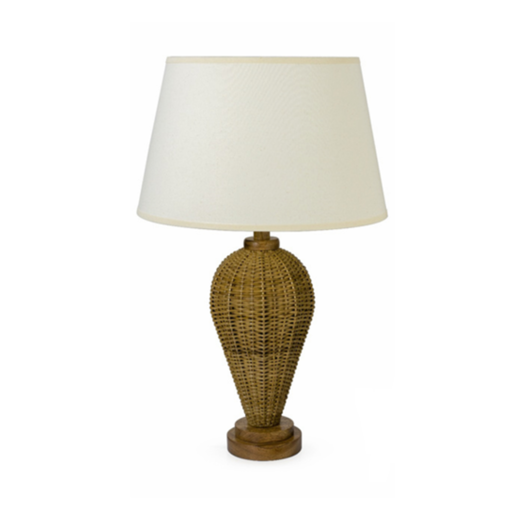 Abajur Thereza em Madeira e Junco – Design Natural e Sofisticado