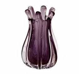 Vaso Alba Vidro Murano – Tamanhos P e M (Verde, Roxo, Cinza Quartzo)