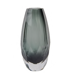 Vaso Cristallo Vidro Murano – Tamanhos P e M (Âmbar, Cinza Quartzo, Verde Esmeralda)