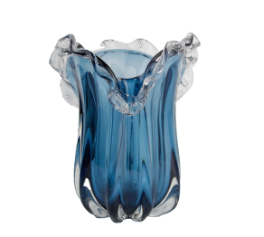Vaso Fiore Vidro Murano – 27 cm (Âmbar, Azul Safira, Verde Esmeralda)