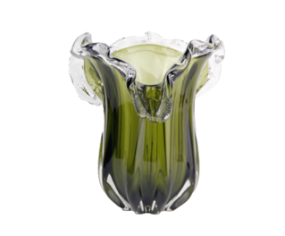 Vaso Fiore Vidro Murano – 27 cm (Âmbar, Azul Safira, Verde Esmeralda)