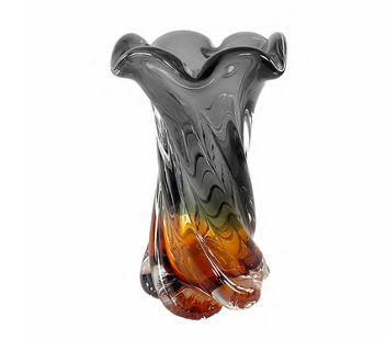 Vaso Venezia Vidro Murano – 24 cm Roxo Ametista com Âmbar