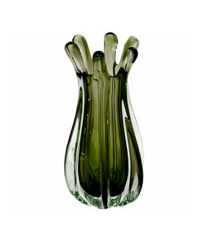 Vaso Alba Vidro Murano – Tamanhos P e M (Verde, Roxo, Cinza Quartzo)