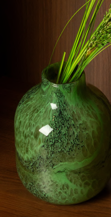 Vaso Decorativo Oliva Verde Esmeralda – Coleção Radice