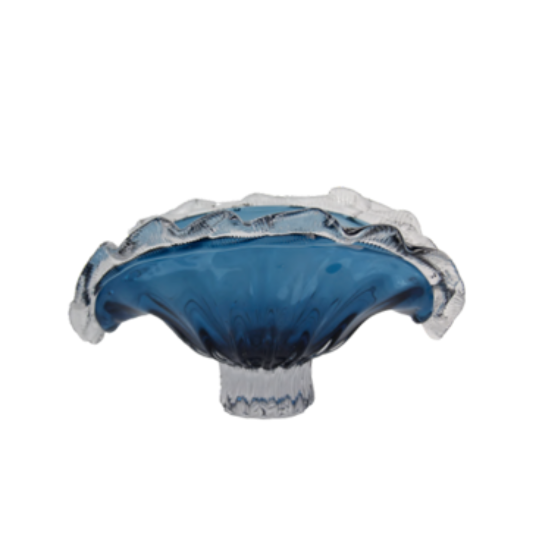 Centro de Mesa Fiore Vidro Murano – 35 cm (Âmbar, Azul Safira, Verde Esmeralda)