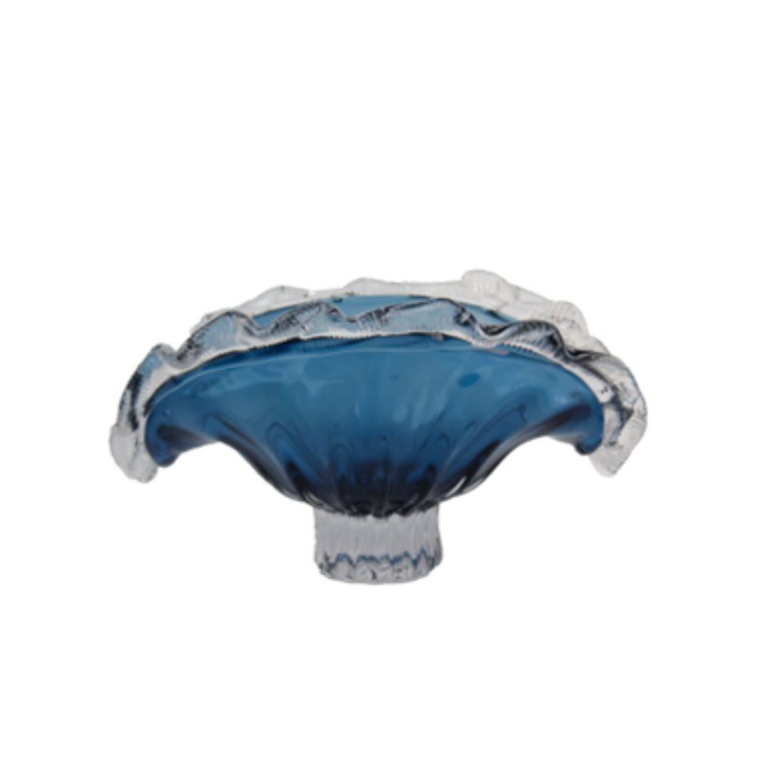 Centro de Mesa Fiore Vidro Murano – 35 cm Azul Safira