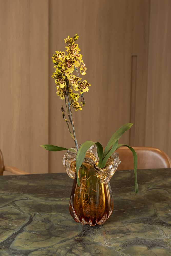 Vaso Fiore Vidro Murano – 27 cm (Âmbar, Azul Safira, Verde Esmeralda)