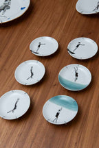 Conjunto 3 Pratos Decorativos de Porcelana 10cm – Série Mergulho