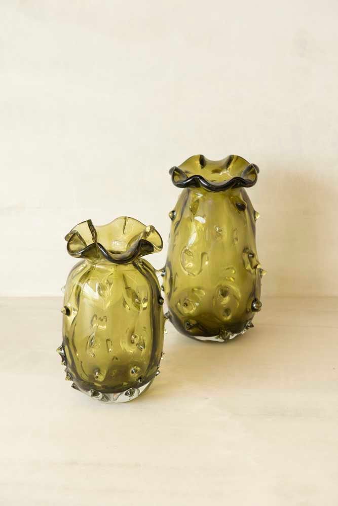 Vaso Decorativo Laguna Vidro Murano – 15 x 23 cm (Cores Variadas)