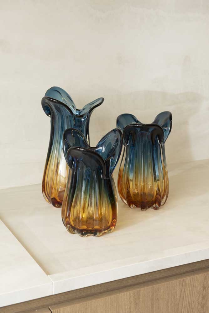 Vaso Fiamma Vidro Murano – Tamanhos P e M (Cores Variadas)