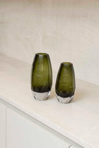 Vaso Cristallo Vidro Murano – Tamanhos P e M (Âmbar, Cinza Quartzo, Verde Esmeralda)