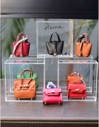 Adorno Caixa Acrílica com Mini Bag Hermès – Modelos Picotin e Birkin