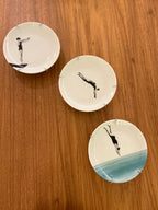 Conjunto 3 Pratos Decorativos de Porcelana 10cm – Série Mergulho