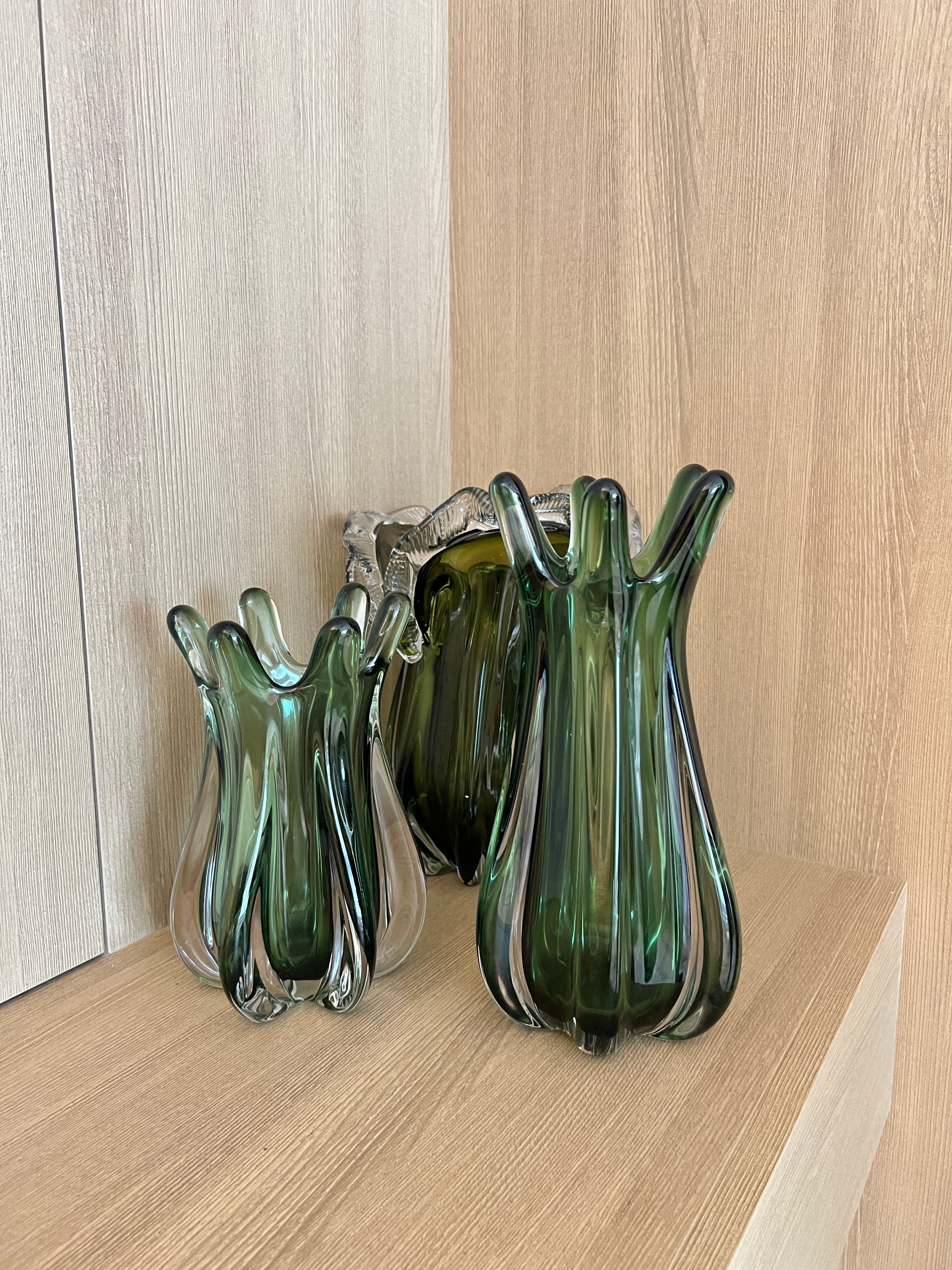 Vaso Alba Vidro Murano – Tamanhos P e M (Verde, Roxo, Cinza Quartzo)