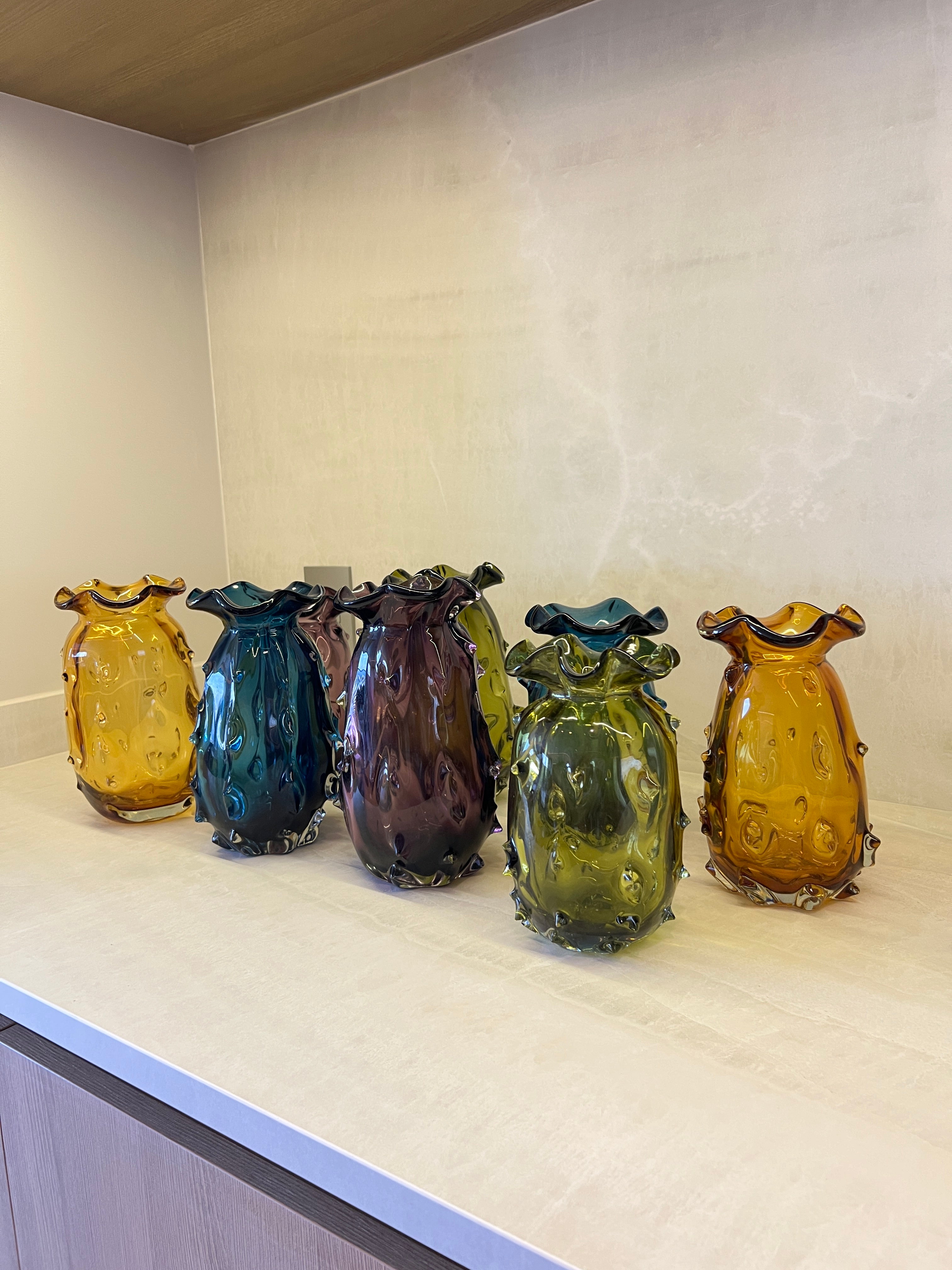 Vaso Decorativo Laguna Vidro Murano – 15 x 23 cm (Cores Variadas)