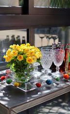 Bandeja Color Joy Acrílico Cristal com Esferas Coloridas – 58 cm