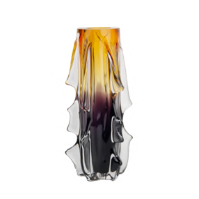 Vaso Ravello Vidro Murano – Tamanhos P e M (Âmbar com Roxo ou Cinza Quartzo)