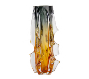 Vaso Ravello Vidro Murano – Tamanhos P e M (Âmbar com Roxo ou Cinza Quartzo)